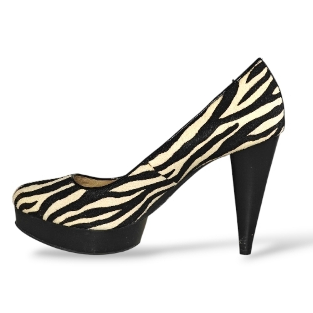 MICHAEL Michael Kors Zebra Calf Hair Black & White Platform Heels | Size 8